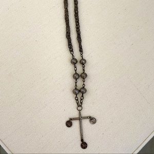 Handmade one of a kind beaded silver necklace.